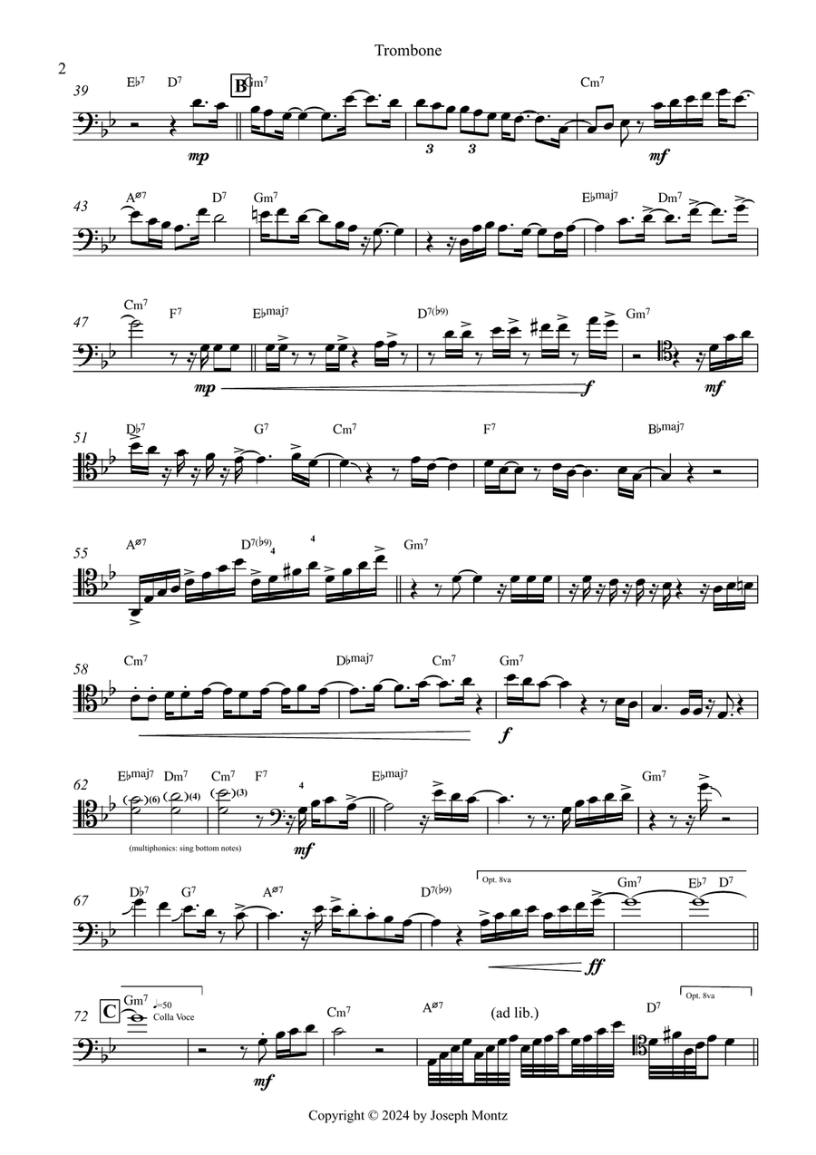 Putting In The Hard Yards Trombone Solo scores gallery preview page 2