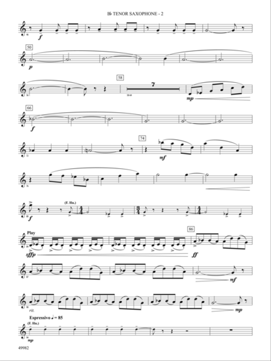 Midnight Ride: B-flat Tenor Saxophone Concert Band scores gallery preview page 2