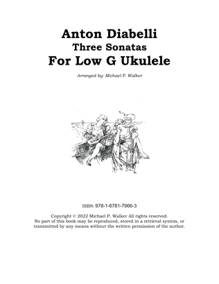 Book cover for Anton Diabelli: Three Sonatas For Low G Ukulele