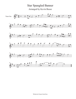 Star Spangled Banner - (Whitney Houston Version) - Tenor Sax
