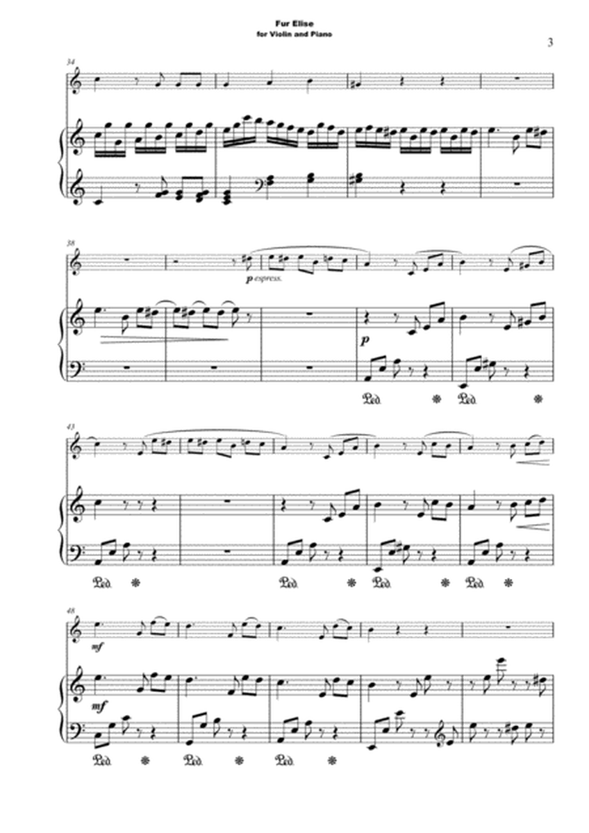 Für Elise, for Violin and Piano
