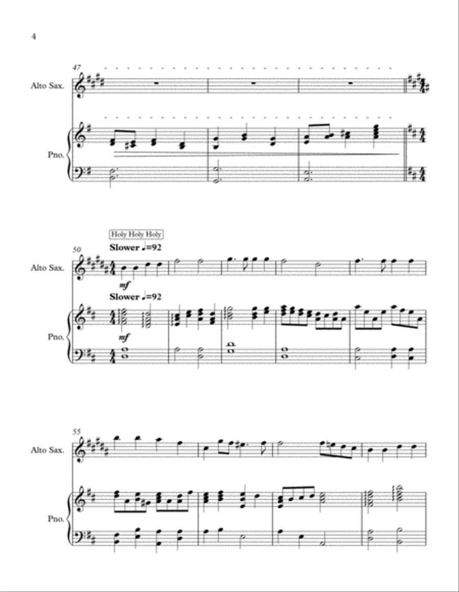 A Medley of Favourite Hymns (alto sax and piano) A Medley of Favourite Hymns (alto sax and piano) Alto Saxophone scores gallery preview page 4