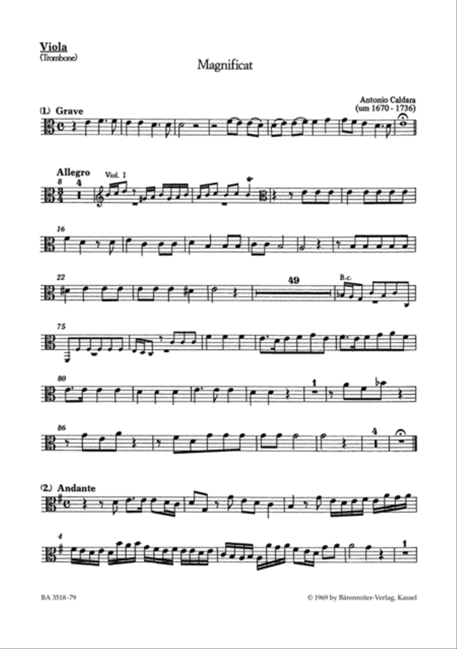 Magnificat C major Viola scores gallery preview page 1