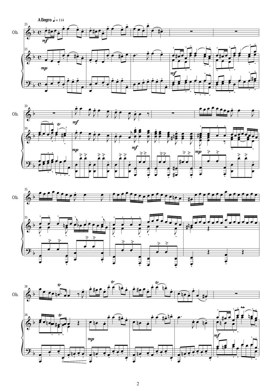 Vivaldi - Concerto in D minor for Oboe and Piano RV 535 Vivaldi - Concerto in D minor for Oboe and Piano RV 535 Piano scores gallery preview page 2