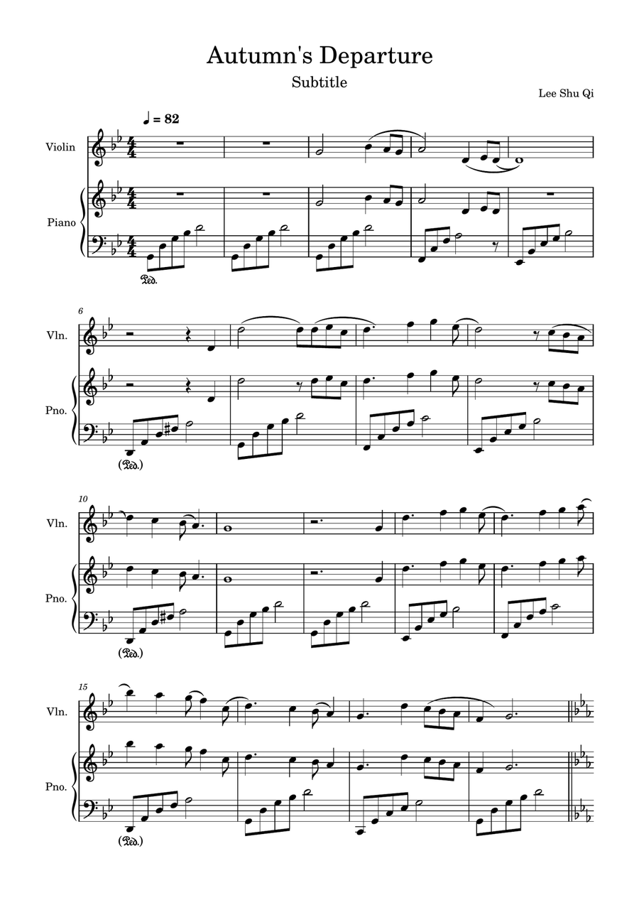 Autumn's Departure String Duet scores gallery preview page 1