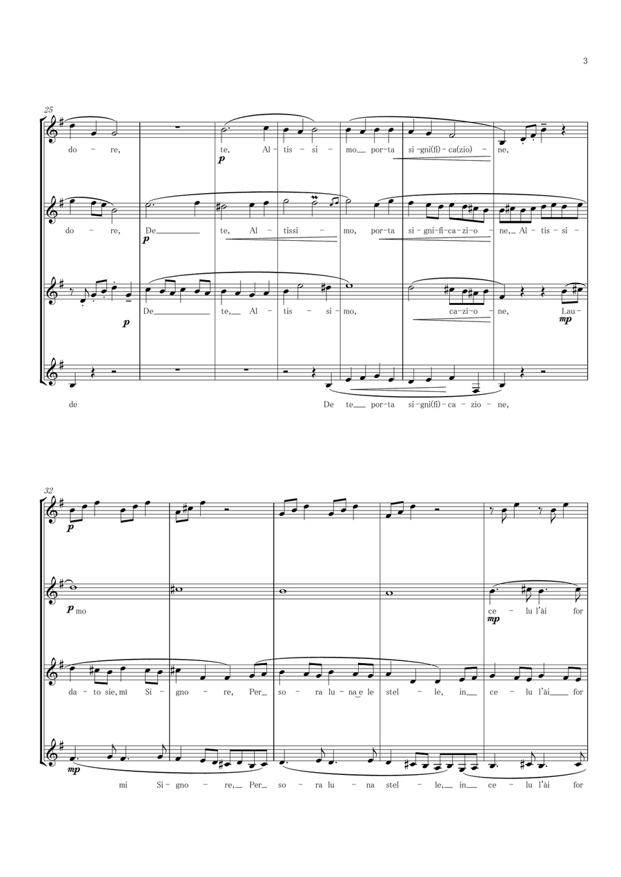 Aria from Magnificat G. P. Telemann Female Quartet A Cappella scores gallery preview page 3