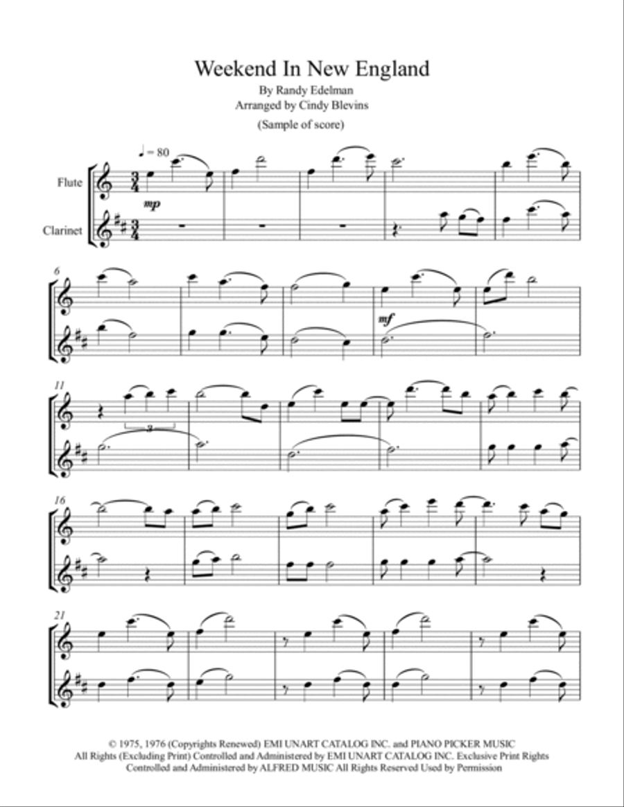 Weekend In New England Woodwind Duet scores gallery preview page 2
