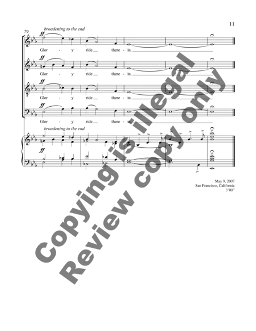 Three Mystical Hymns: 3 In Heaven Soaring Up 4-Part scores gallery preview page 12