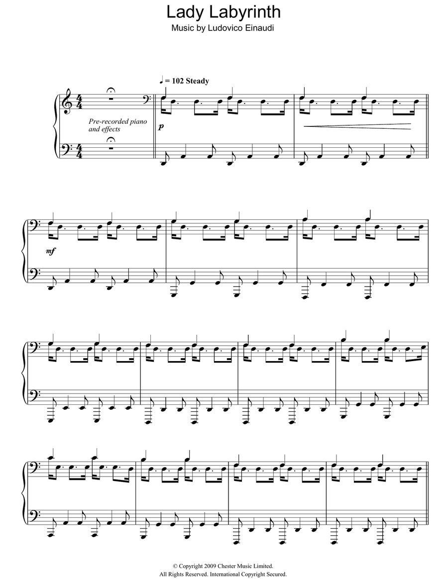 Lady Labyrinth Lady Labyrinth Piano Solo scores gallery preview page 1