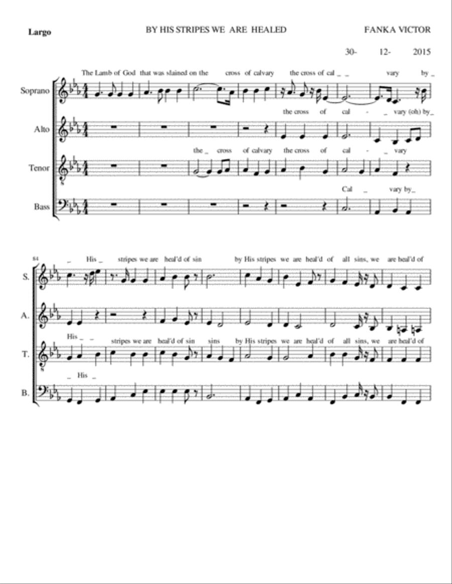 By His Stripes We Are Heal'd 4-Part scores gallery preview page 1