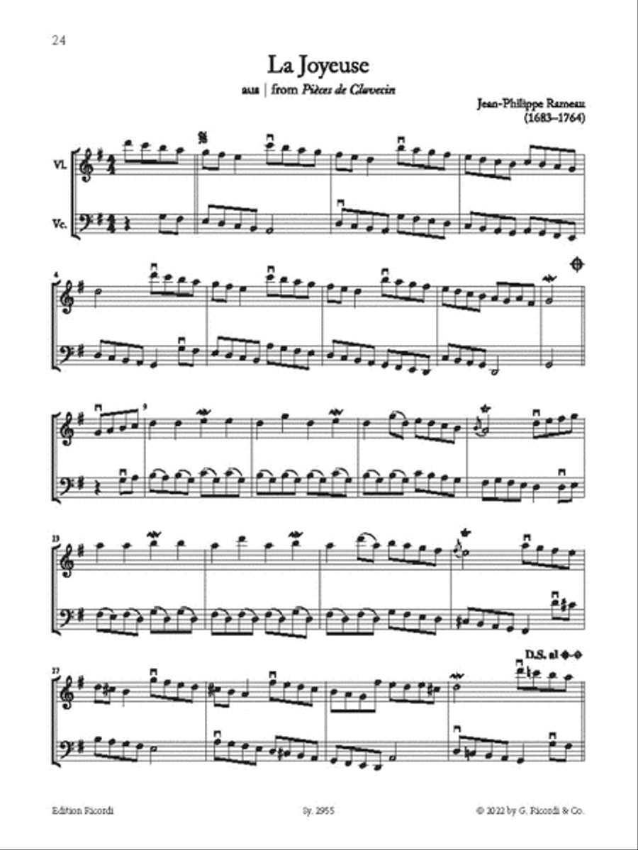 15 Barock-Duos für Violine und Violoncello String Duet scores gallery preview page 4
