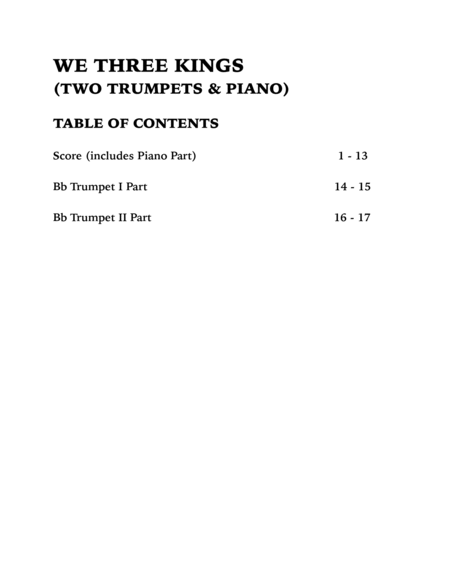 We Three Kings (Trio for Two Trumpets and Piano) image number null