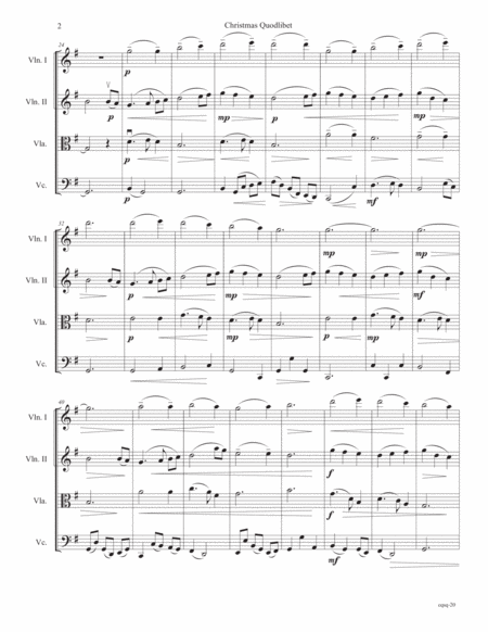 [Flaherty] Christmas Quodlibet (String Quartet)