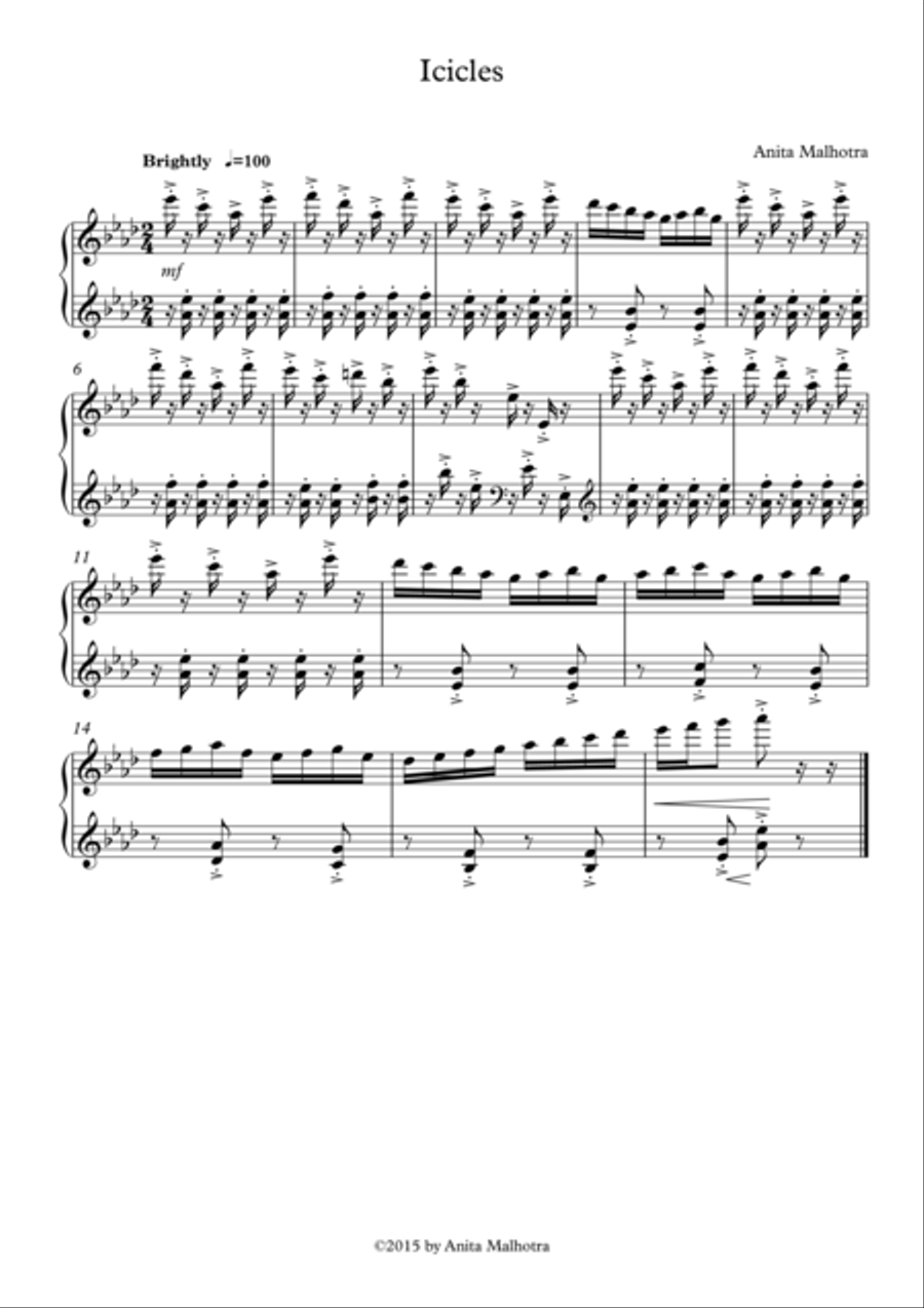 Icicles (for Piano) Piano Method scores gallery preview page 1