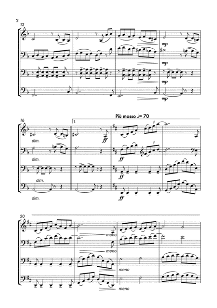 Anne 1 (Cello Quartet) String Quartet scores gallery preview page 3