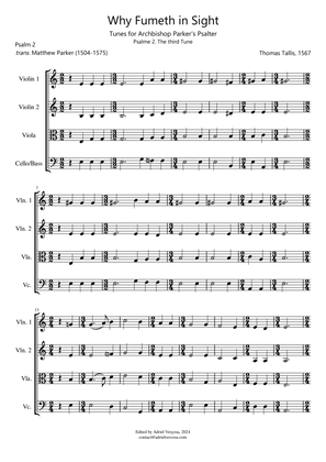 Why Fumeth in Sight - String Quartet - Score Only