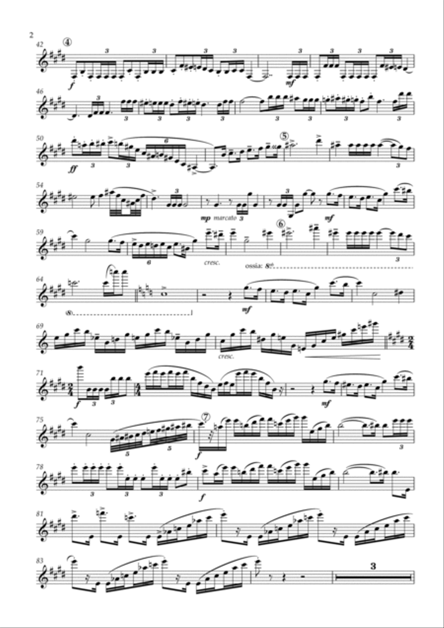 S. Prokofiev - Flute Sonata in D, Op. 94 arranged for clarinet and piano (Solo Part Only) Chamber Music scores gallery preview page 4