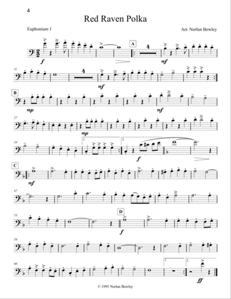 Octubafest Euphonium 1 Bass Clef Part Book - Tuba/Euphonium Quartet image number null