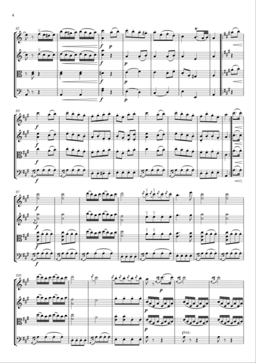 Rondo Alla Turca String Quartet scores gallery preview page 4