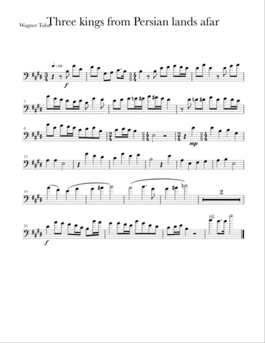 Three kings from Persian lands afar Brass Ensemble scores gallery preview page 5