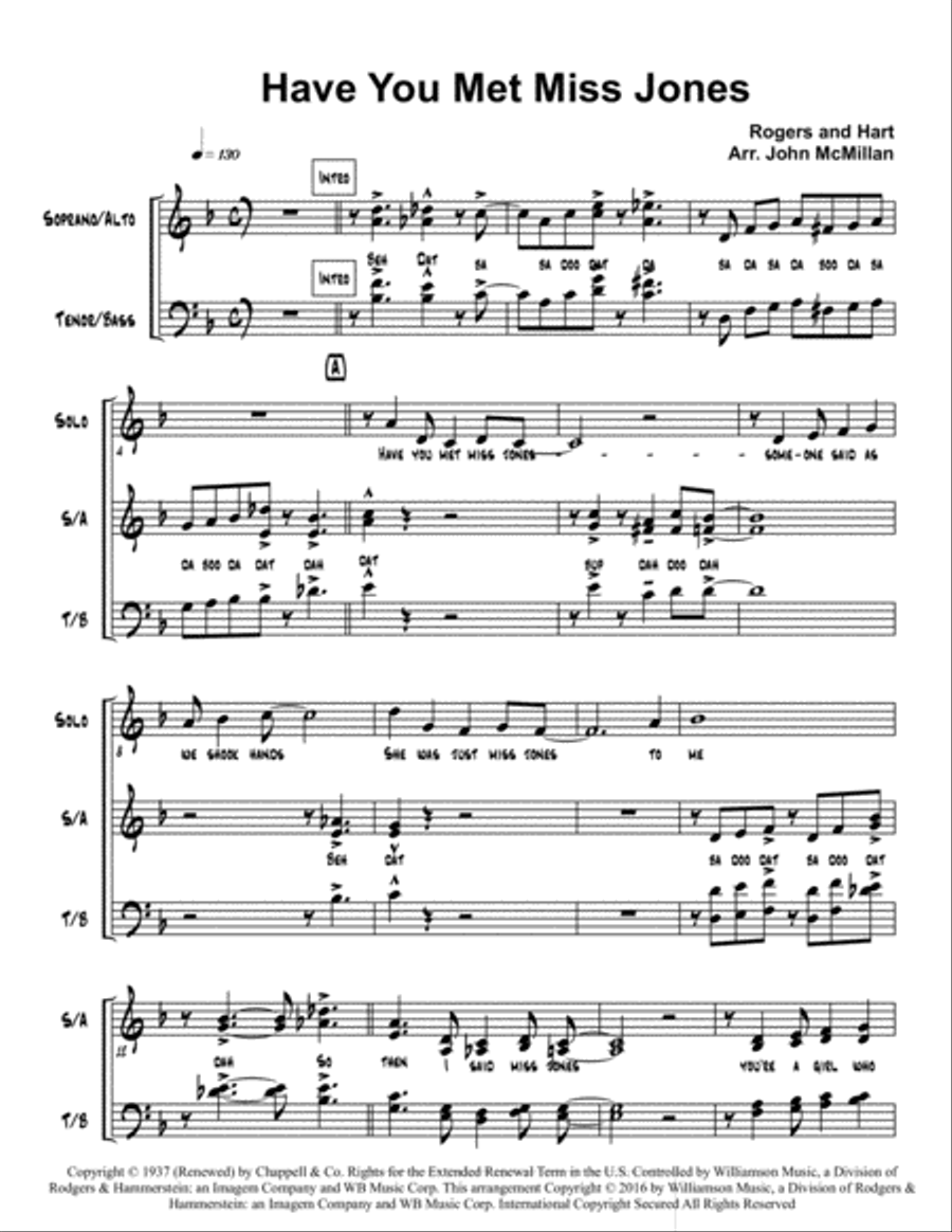 Have You Met Miss Jones? 4-Part scores gallery preview page 1