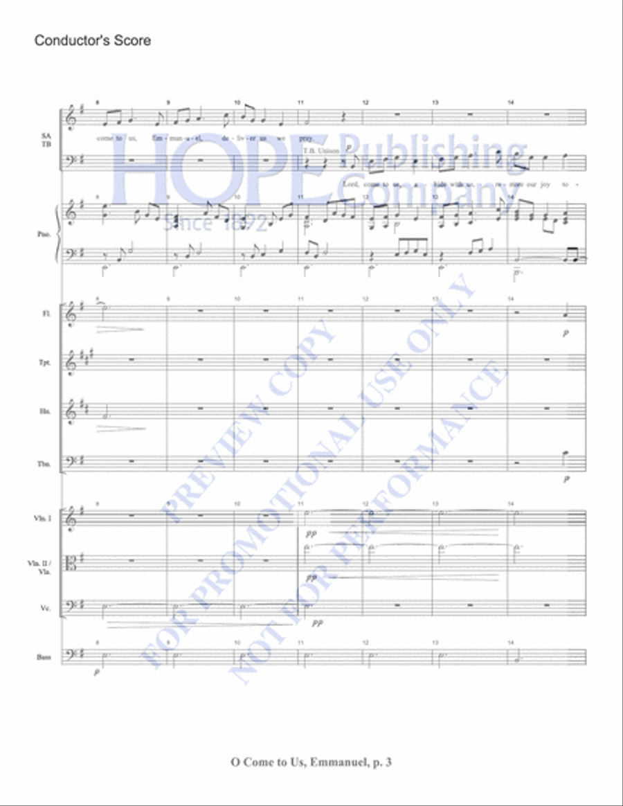 O Come to Us, Emmanuel O Come to Us, Emmanuel Choir scores gallery preview page 3