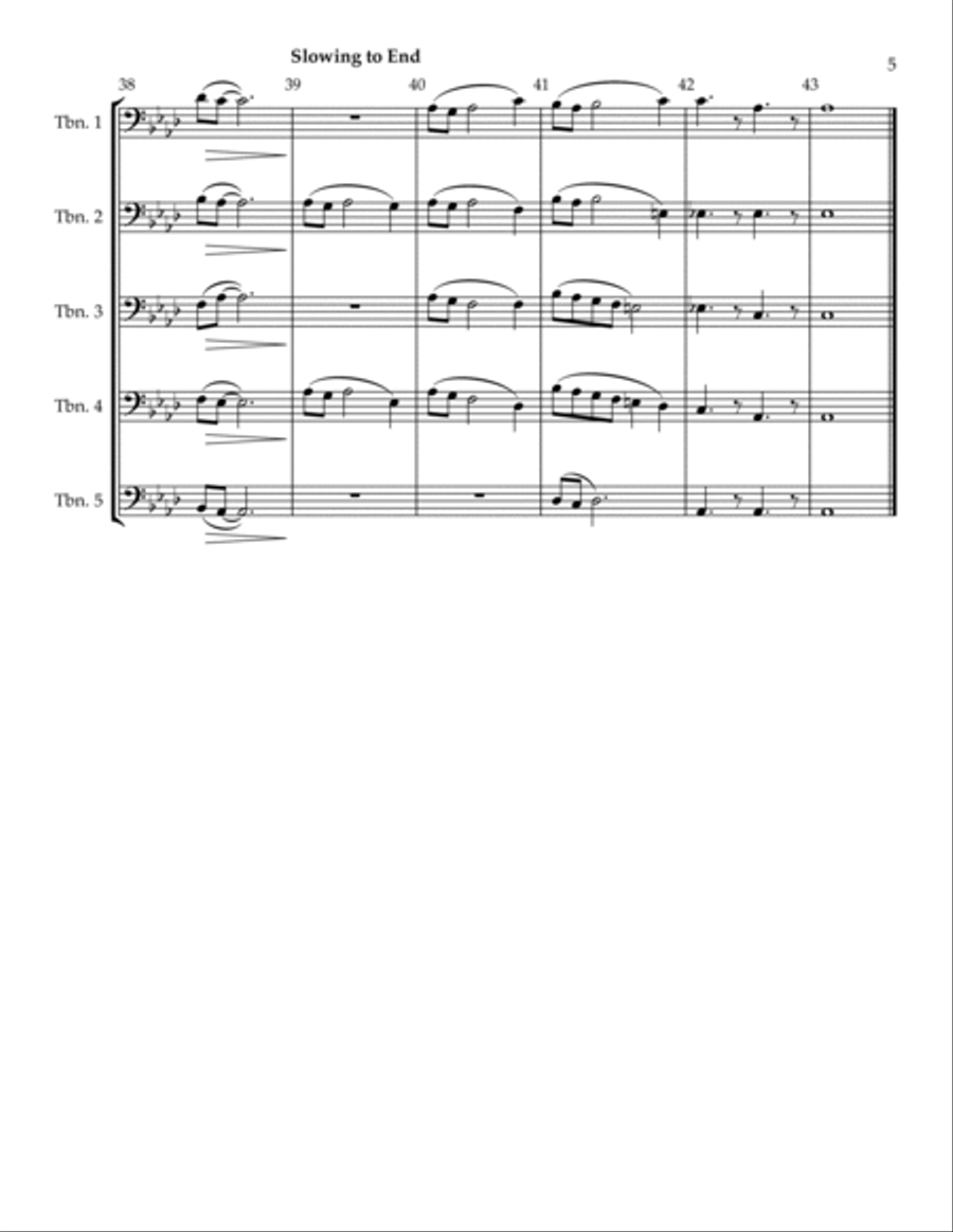 Shenandoah for Trombone Choir Euphonium scores gallery preview page 5