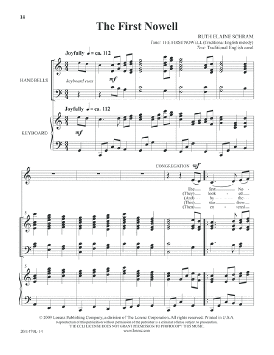 Christmas Carol Celebrations - Keyboard/Handbell Score 5-Octaves scores gallery preview page 15
