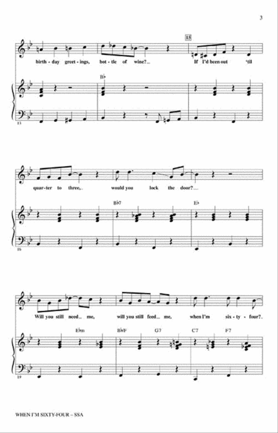 When I'm Sixty-Four SSA scores gallery preview page 3