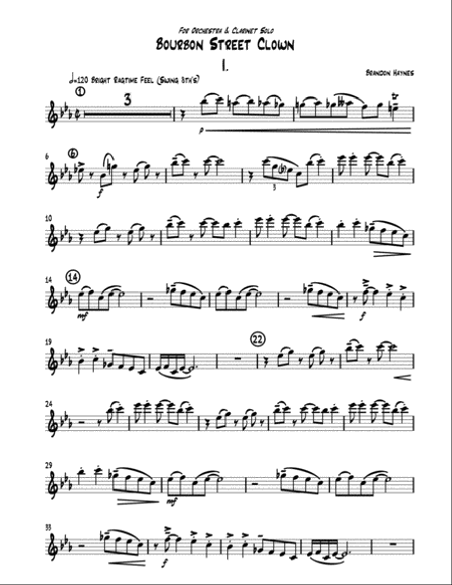 Bourbon Street Clown (Clarinet Part) Small Ensemble scores gallery preview page 1
