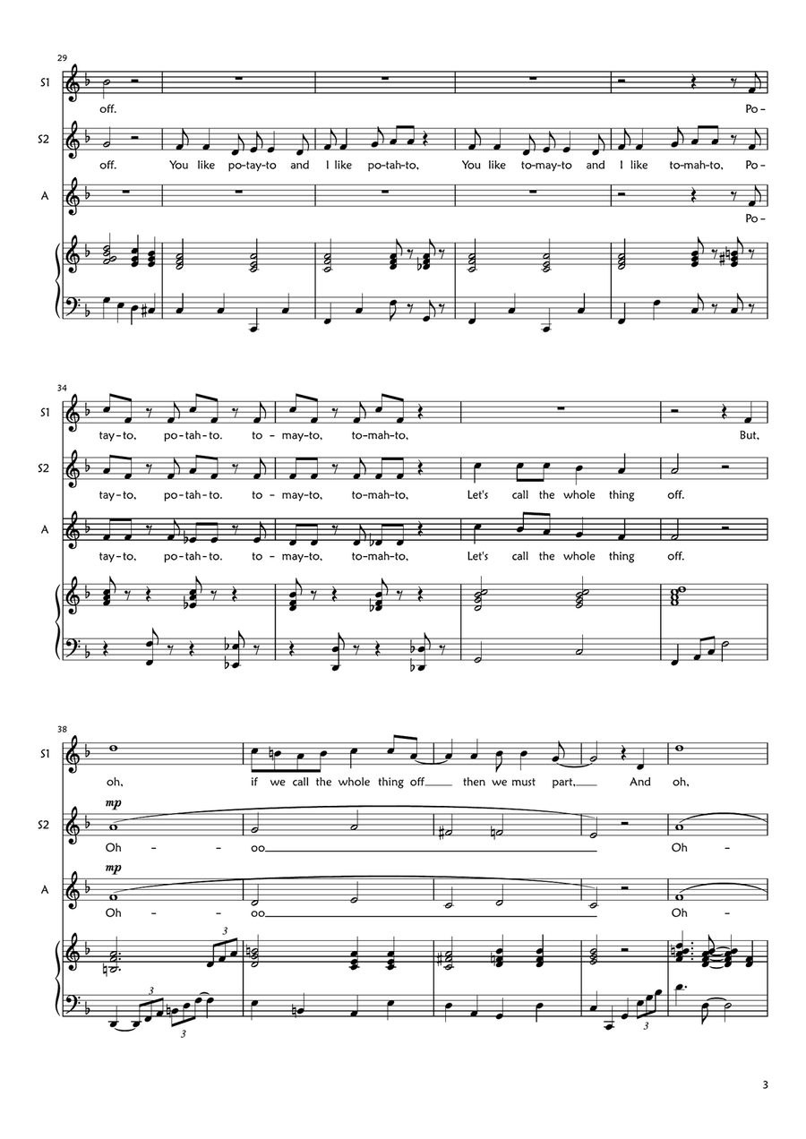 Let's Call The Whole Thing Off SSA scores gallery preview page 3