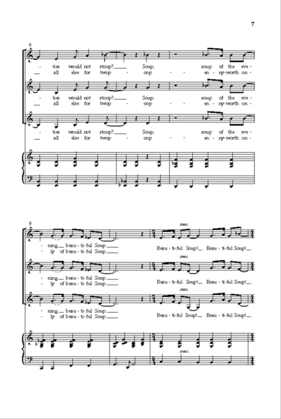 Three Songs from Alice In Wonderland SSA scores gallery preview page 5