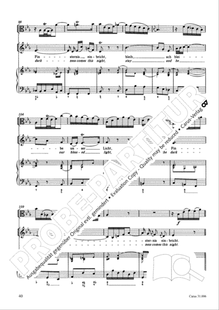 Stay with us, for it draws on toward evening (Bleib bei uns, denn es will Abend werden) 4-Part scores gallery preview page 41