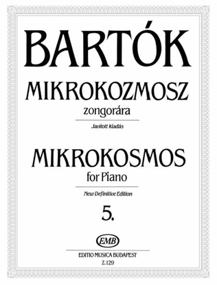 Book cover for Mikrokosmos for piano 5