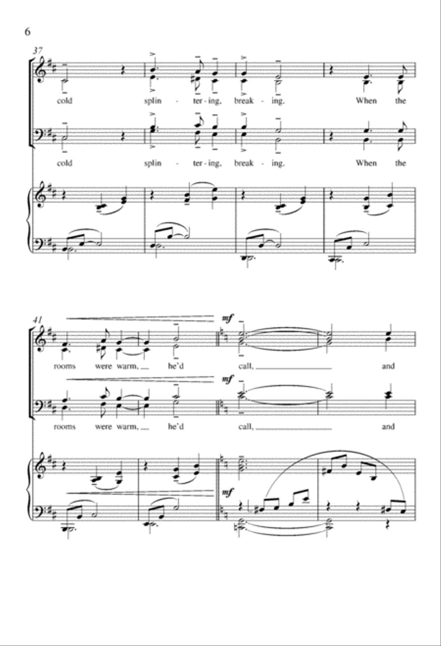 Those Winter Sundays 4-Part scores gallery preview page 6