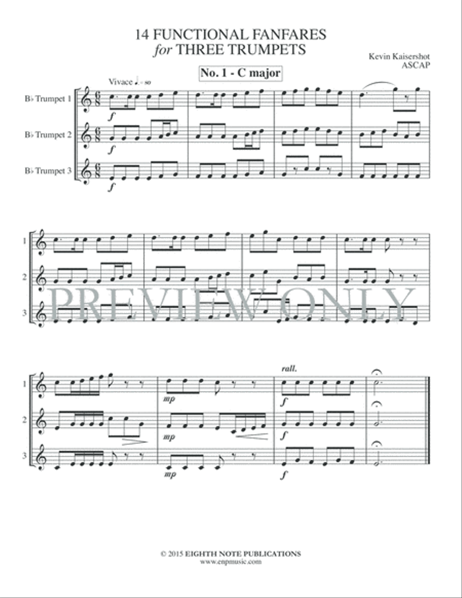 14 Functional Fanfares Trumpet Trio scores gallery preview page 3