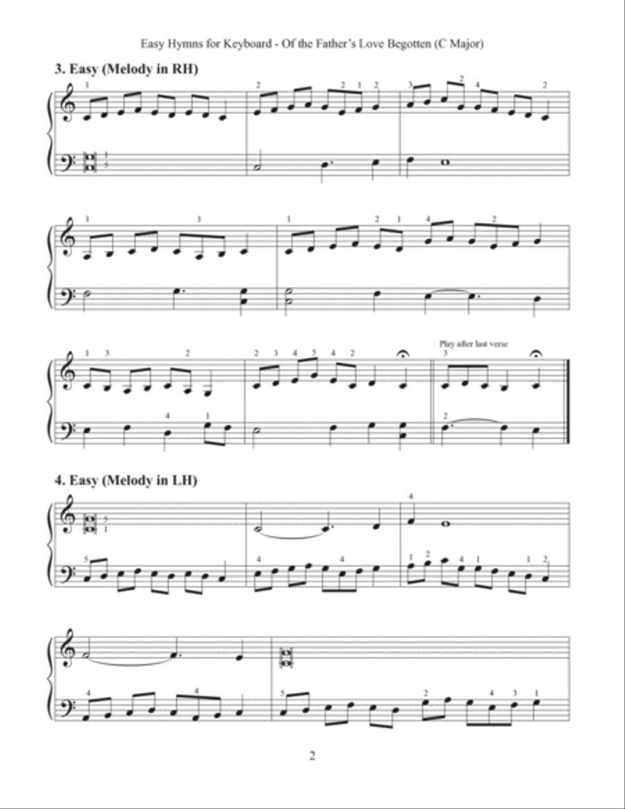 Of the Father's Love Begotten (Easy Hymns for Keyboard) Piano Method scores gallery preview page 4