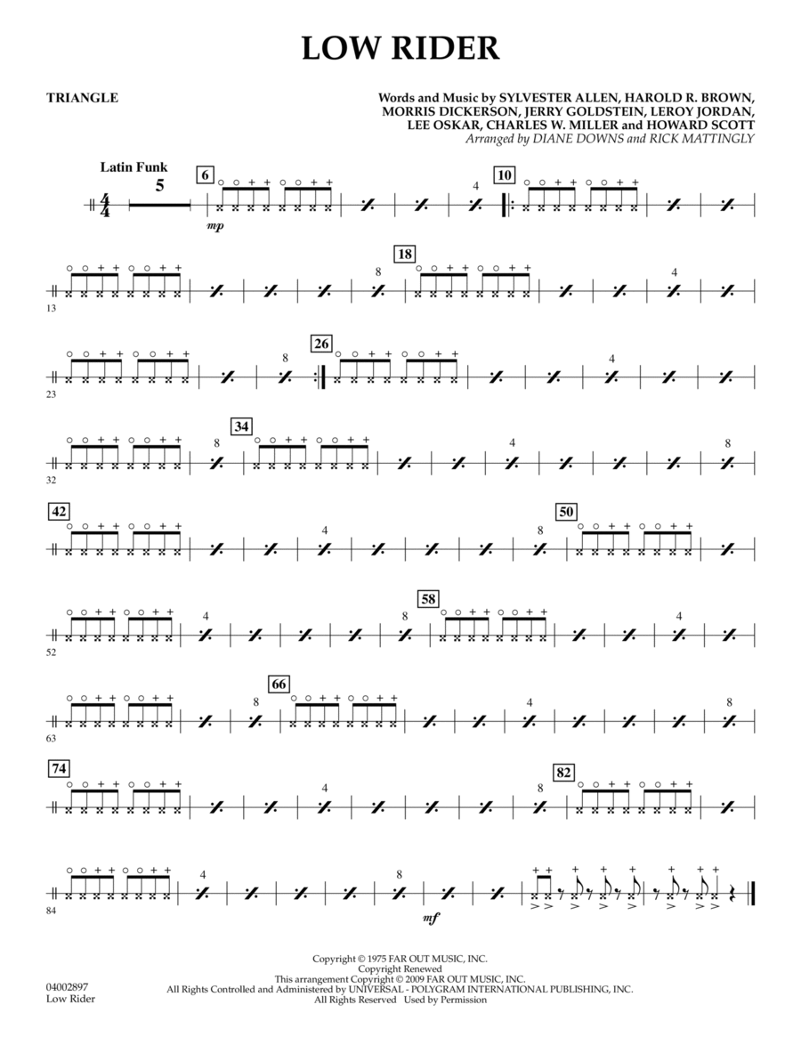 Low Rider - Triangle Low Rider - Triangle Percussion scores gallery preview page 1