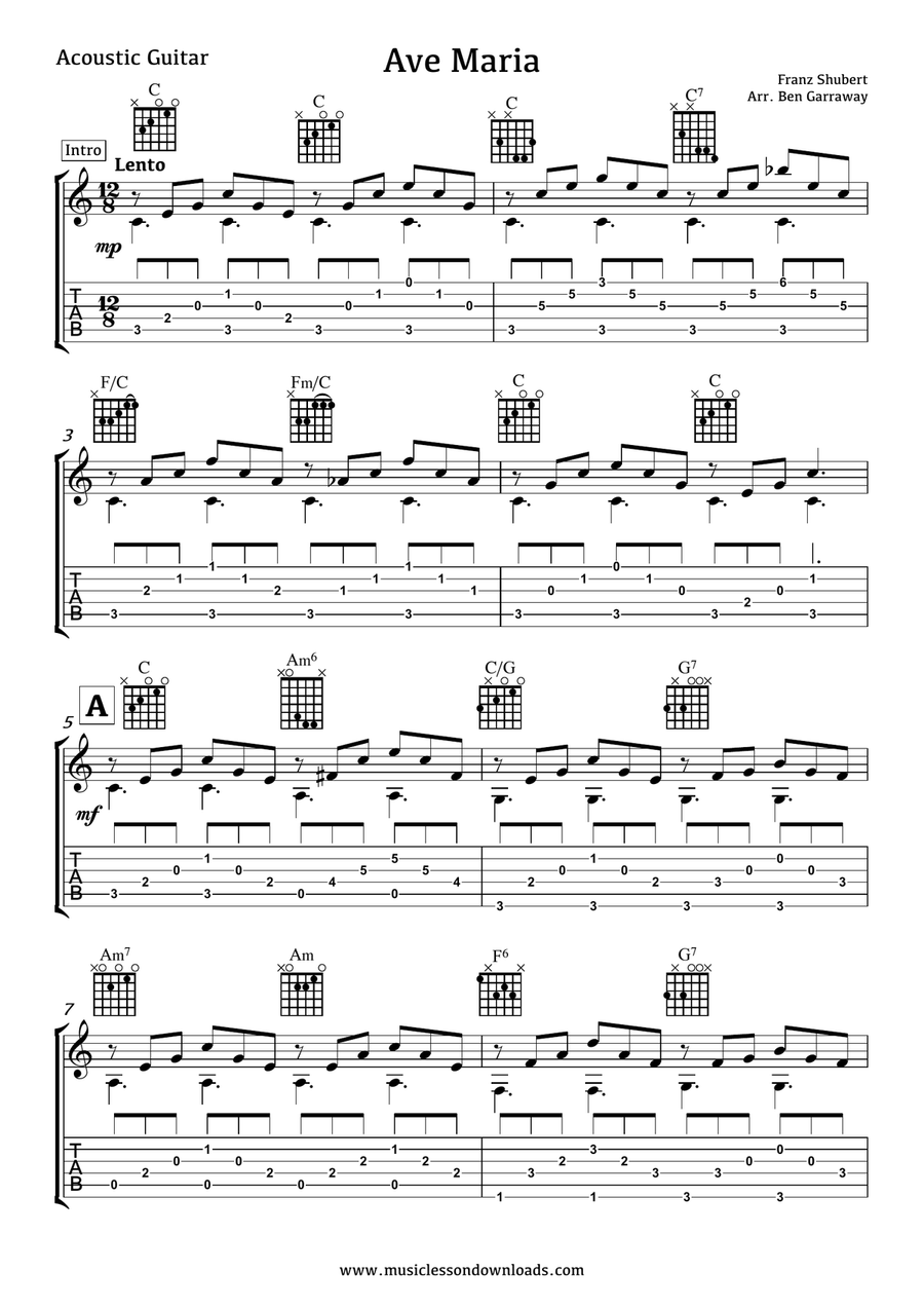 Ave maria on guitar outlet
