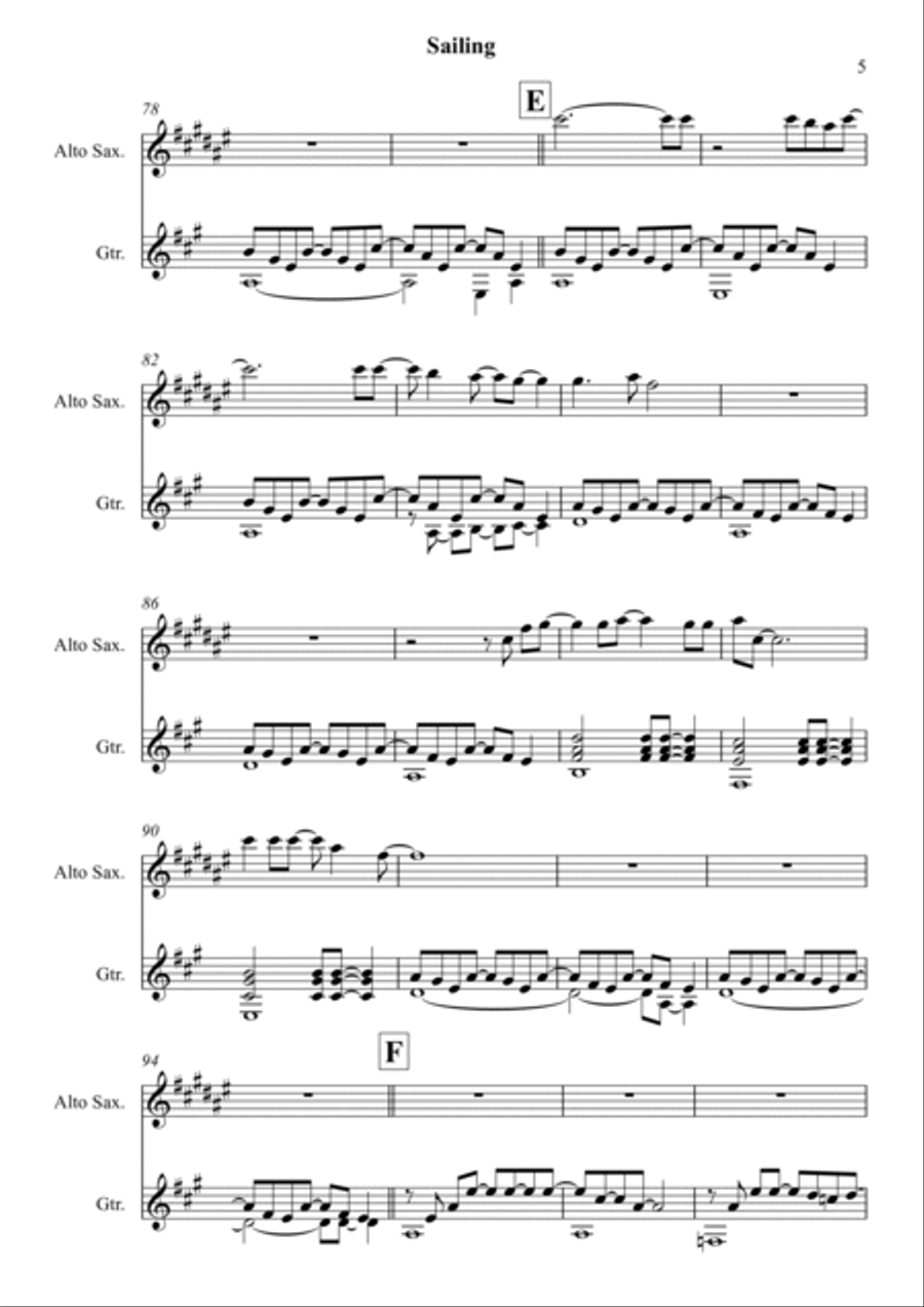 Sailing Alto Saxophone scores gallery preview page 5