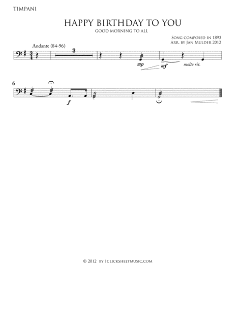 Happy Birthday Orchestra scores gallery preview page 1