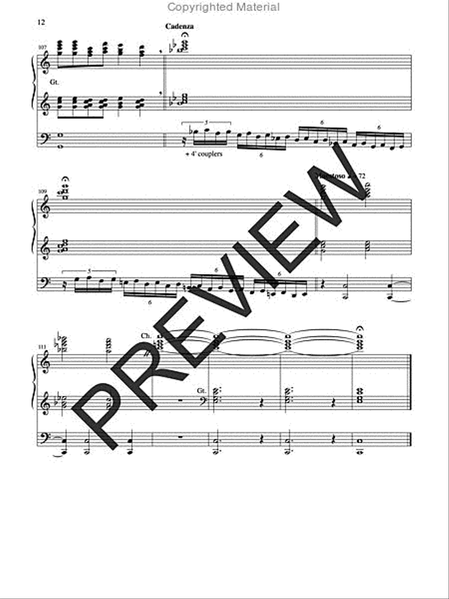 Improvisation on WE SHALL OVERCOME Organ scores gallery preview page 7