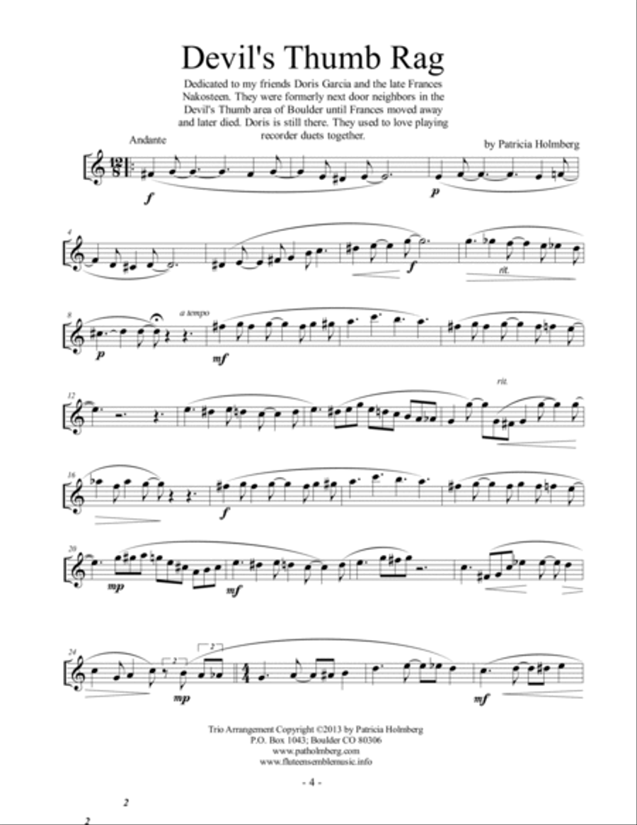 Boulder Rags, Arr. for Flute, Clarinet and Bassoon FLUTE PART