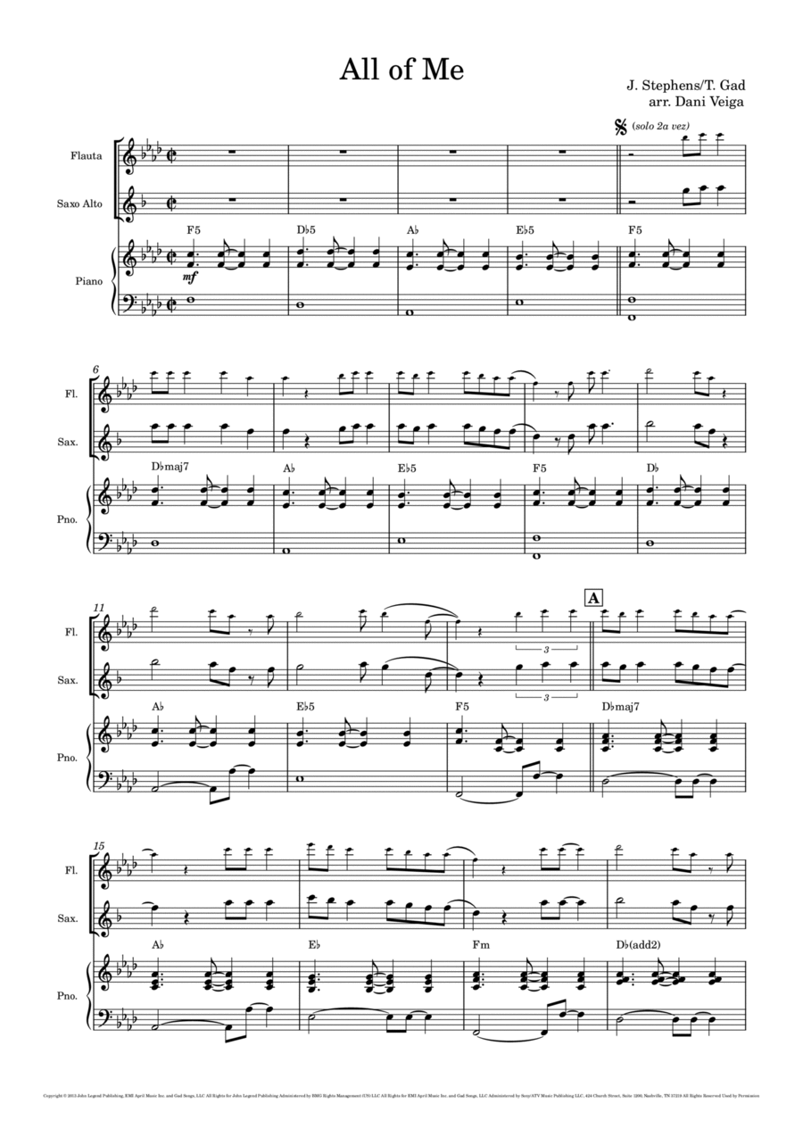 All Of Me Small Ensemble scores gallery preview page 1