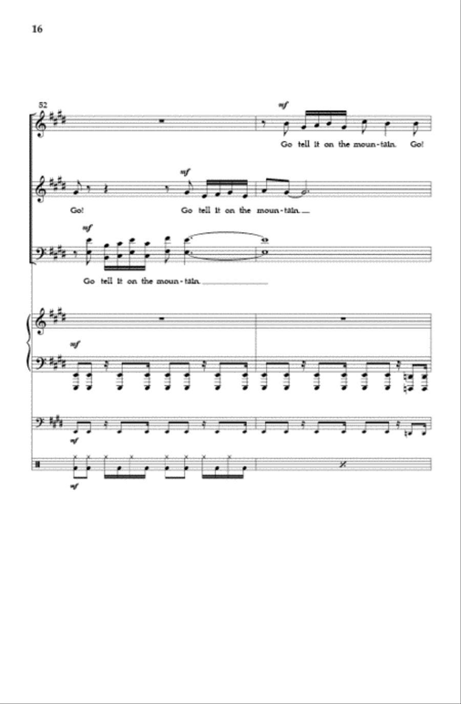 Go Tell It On the Mountain (SATB) 4-Part scores gallery preview page 15