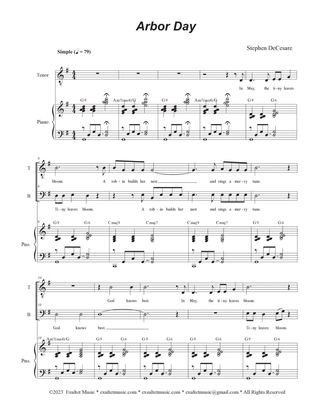 Arbor Day (Duet for Tenor and Bass solo)