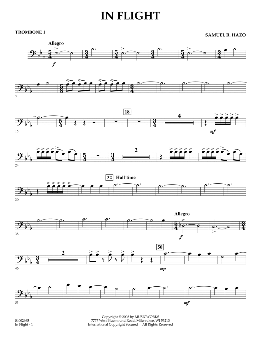 In Flight - Trombone 1 Trombone scores gallery preview page 1