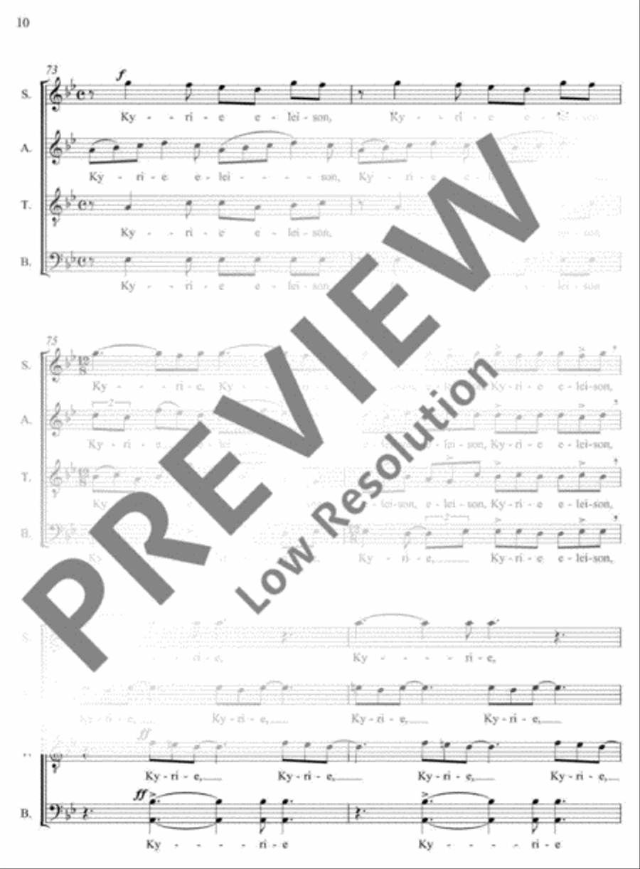 Missa brevis 4-Part scores gallery preview page 11