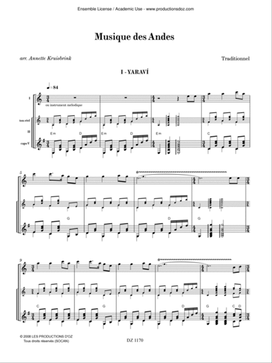 Musique des Andes Musique des Andes Classical Guitar scores gallery preview page 2
