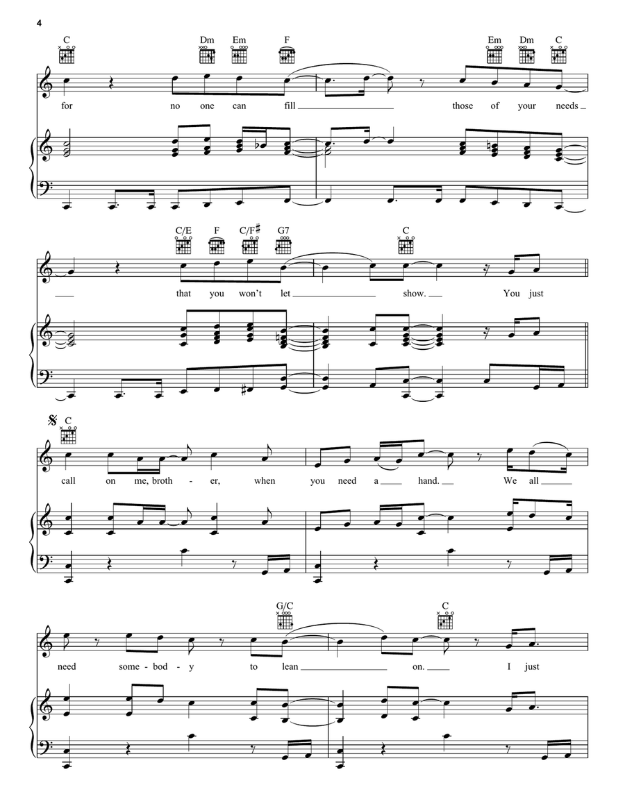 Lean On Me Acoustic Guitar scores gallery preview page 4